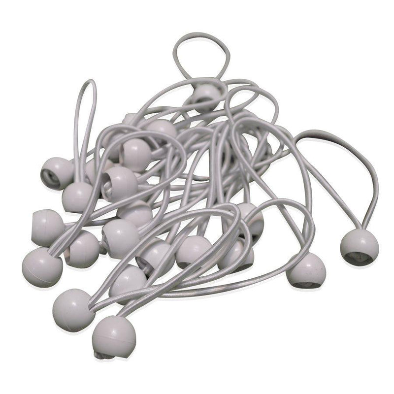 Ball Bungee Cords - 25 pc Set - White