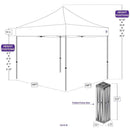 10x10 Super Duty Aluminum Pop up Canopy Tent with Roller Bag - M