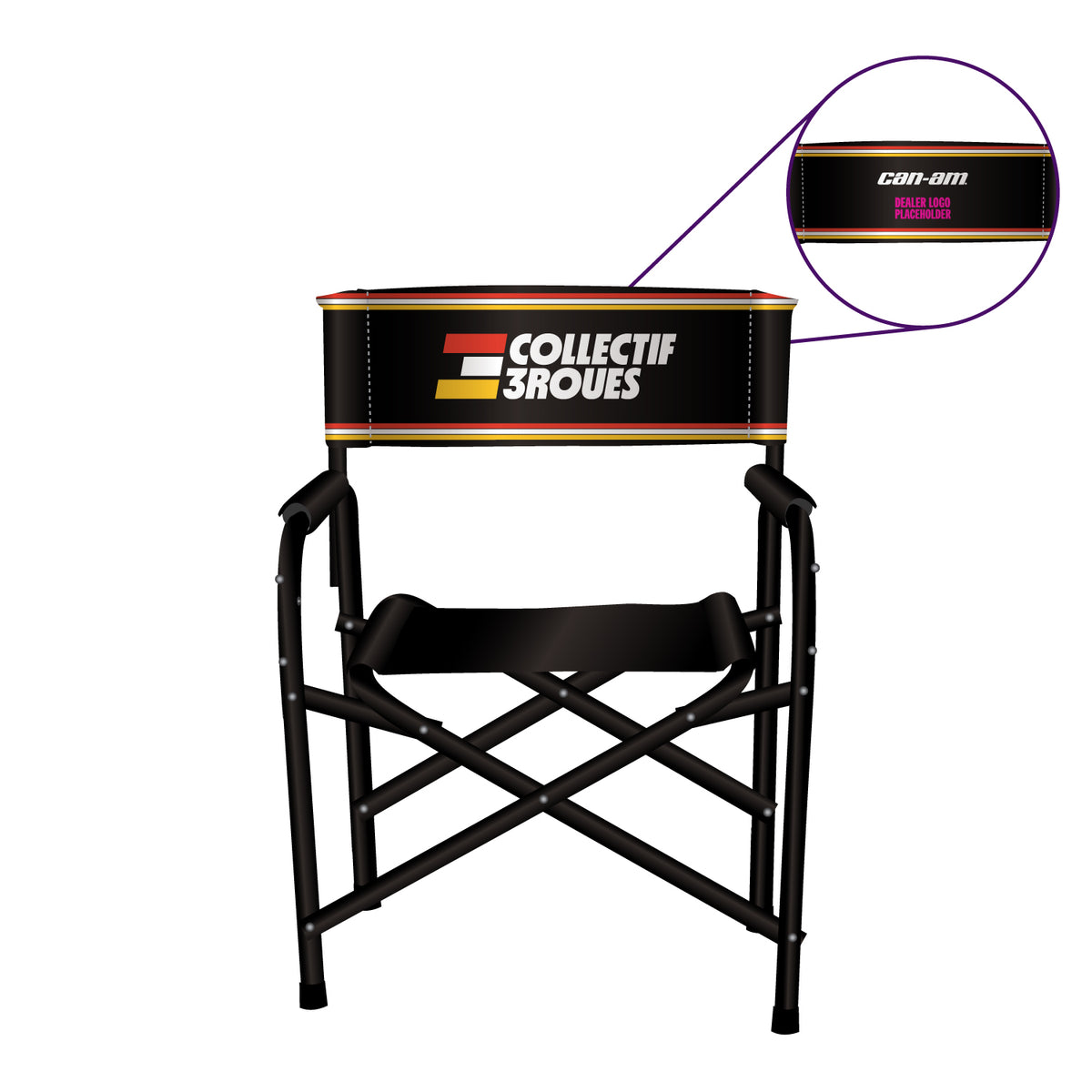 Chaise de réalisateur CAN-AM Collectif 3Roues – Personnalisée