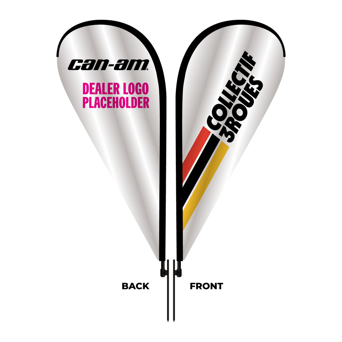 Drapeau CAN-AM Collectif 3Roues – Format lame, personnalisé