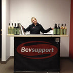 Custom Printed Portable Event Bar Set - Pop-Up Mobile Bar with Umbrella, Built-In Cooler & Stools