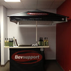 Custom Printed Portable Event Bar Set - Pop-Up Mobile Bar with Umbrella, Built-In Cooler & Stools