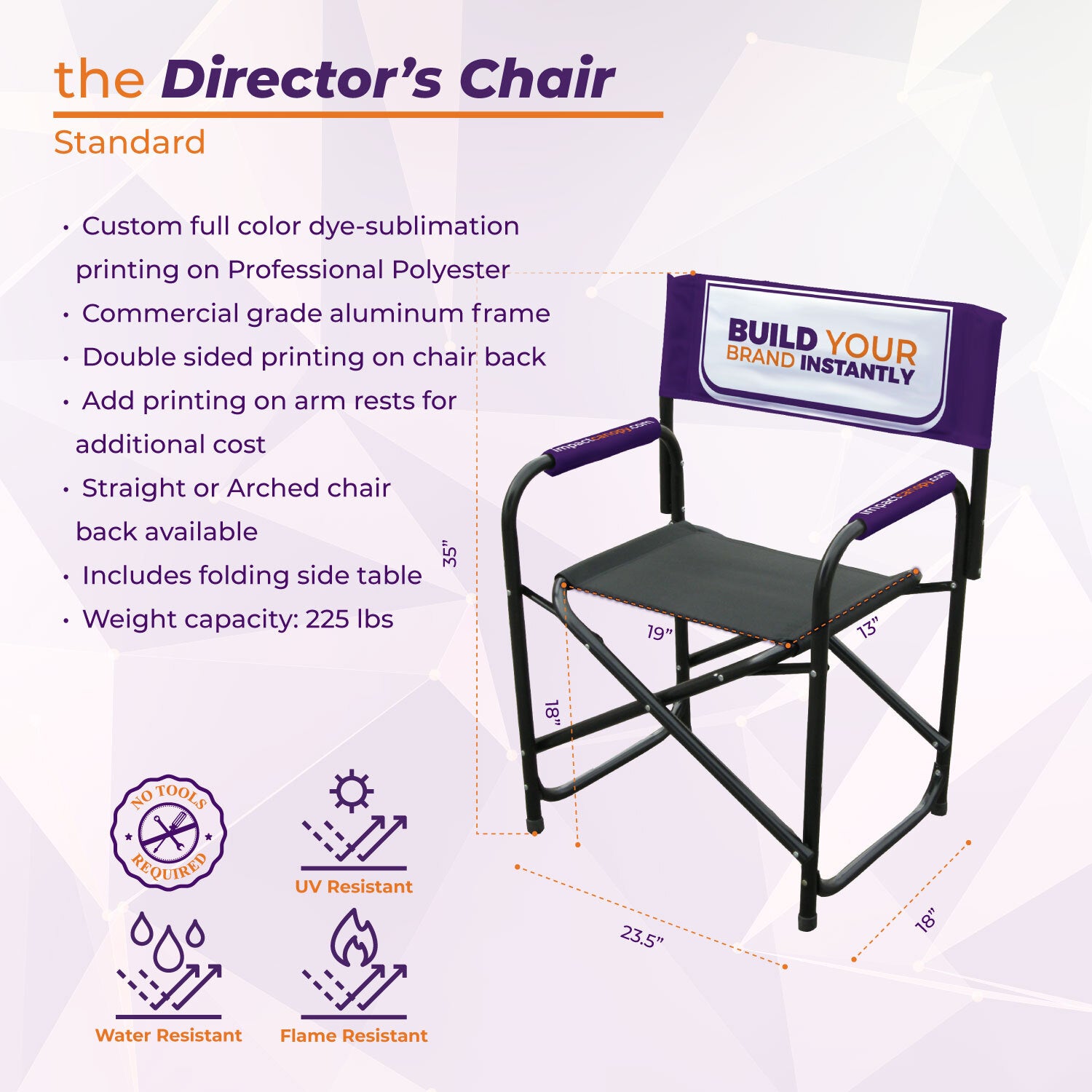 Chaise du directeur imprimé personnalisé