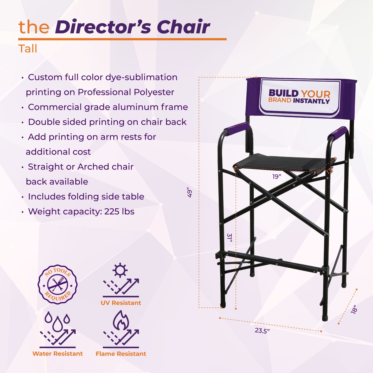 Chaise du directeur imprimé personnalisé