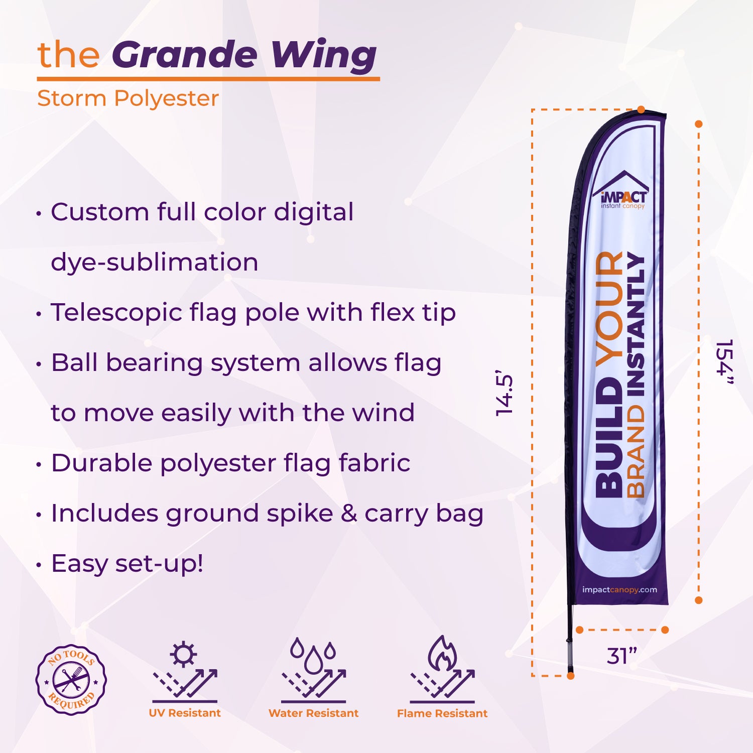 Custom Printed Grande Wing Flag