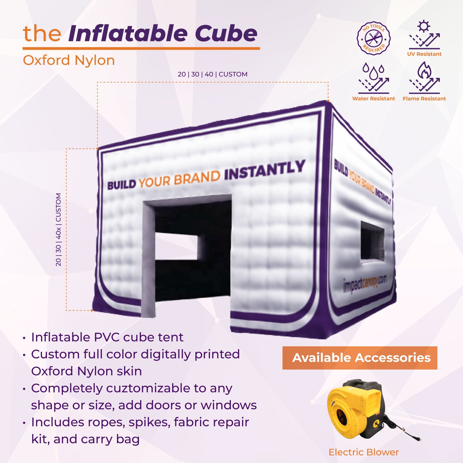 Abri de cube gonflable personnalisé