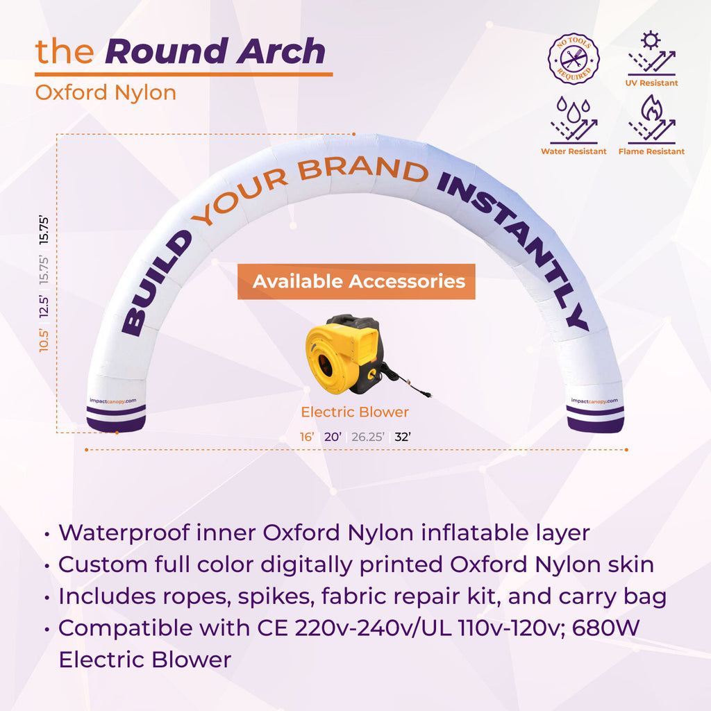 Custom Printed Impact Air Round Inflatable Arch