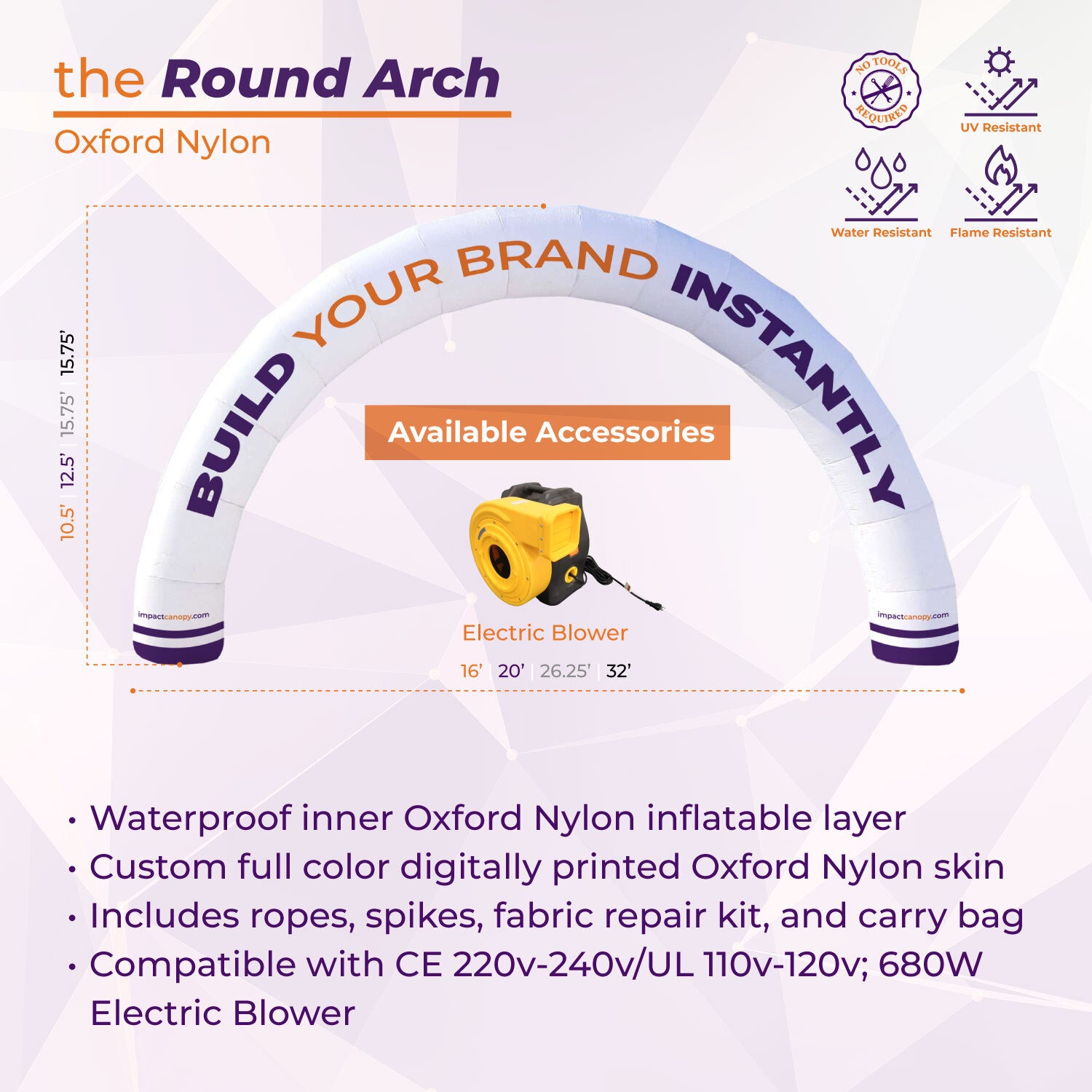 Custom Printed Impact Air Round Inflatable Arch