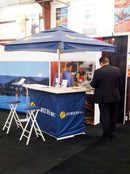 Custom Printed Portable Event Bar Set - Pop-Up Mobile Bar with Umbrella, Built-In Cooler & Stools