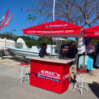 Custom Printed Portable Event Bar Set - Pop-Up Mobile Bar with Umbrella, Built-In Cooler & Stools