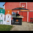 Custom Printed Portable Event Bar Set - Pop-Up Mobile Bar with Umbrella, Built-In Cooler & Stools