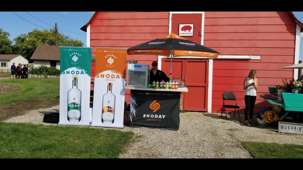 Custom Printed Portable Event Bar Set - Pop-Up Mobile Bar with Umbrella, Built-In Cooler & Stools