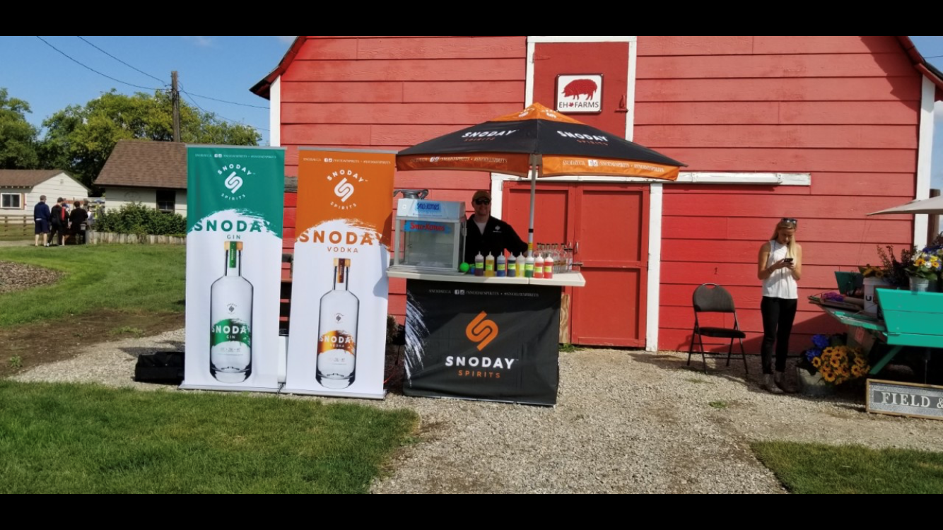 Custom Printed Portable Event Bar Set - Pop-Up Mobile Bar with Umbrella, Built-In Cooler & Stools