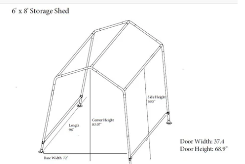 SHED PORTABLE 6X8 -TAN