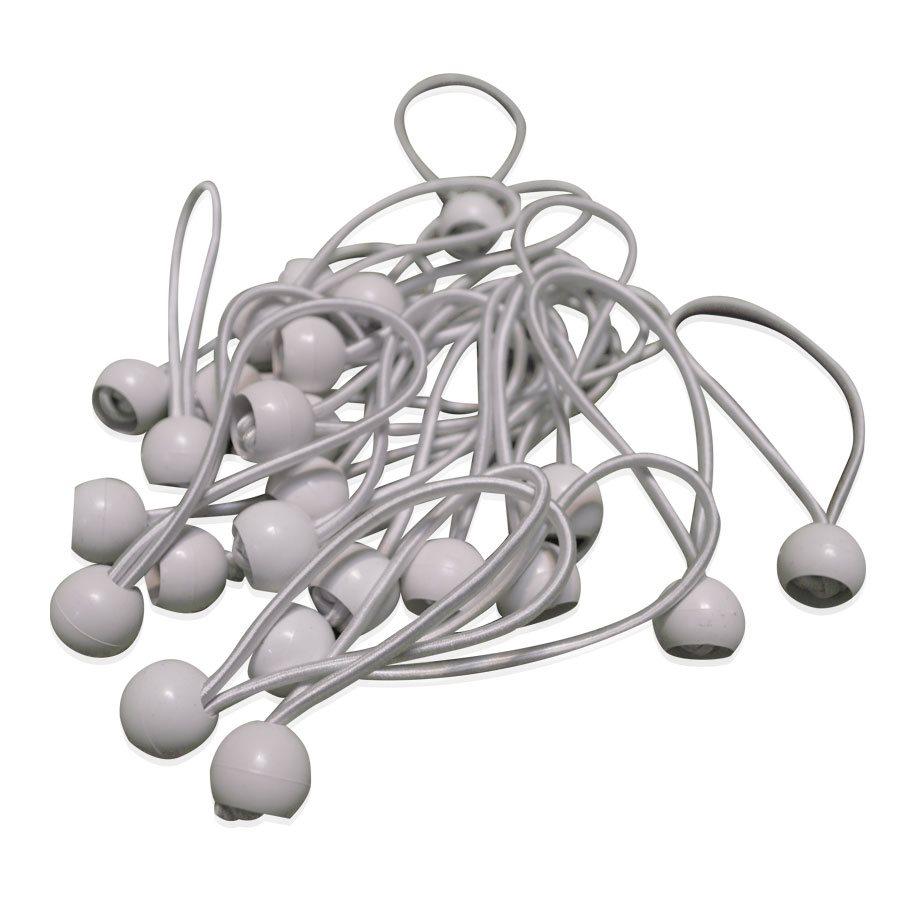 Cordons à élasticité à balle - Ensemble de 25 pc - blanc