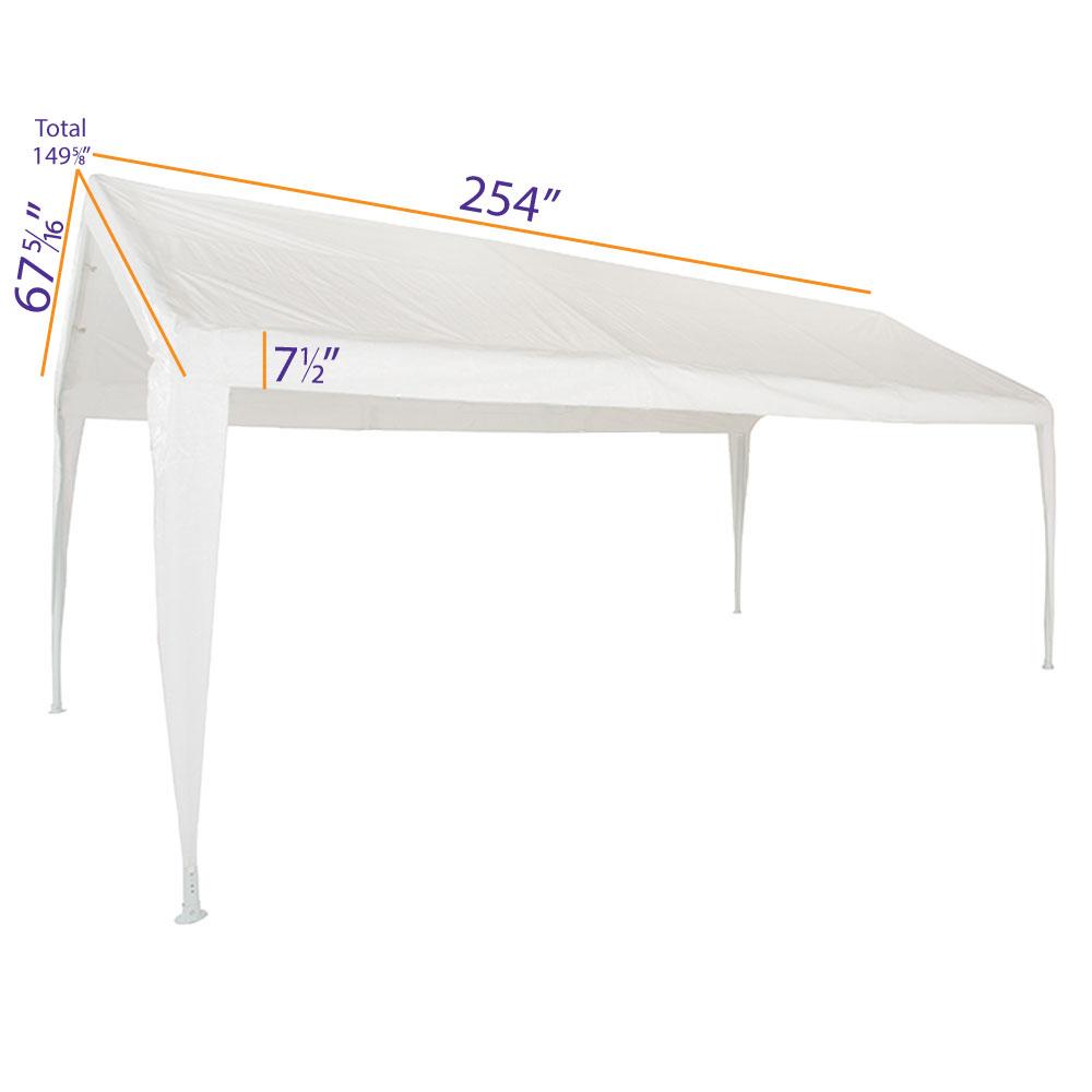 Top de remplacement de l'auto portable 10x20 uniquement - blanc avec des jupes de jambe