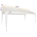 10x20 Portable Carport REPLACEMENT TOP ONLY - WHITE with Leg Skirts