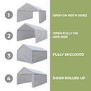 10'x20' Portable Garage Fully Enclosed All Season Carport Canopy