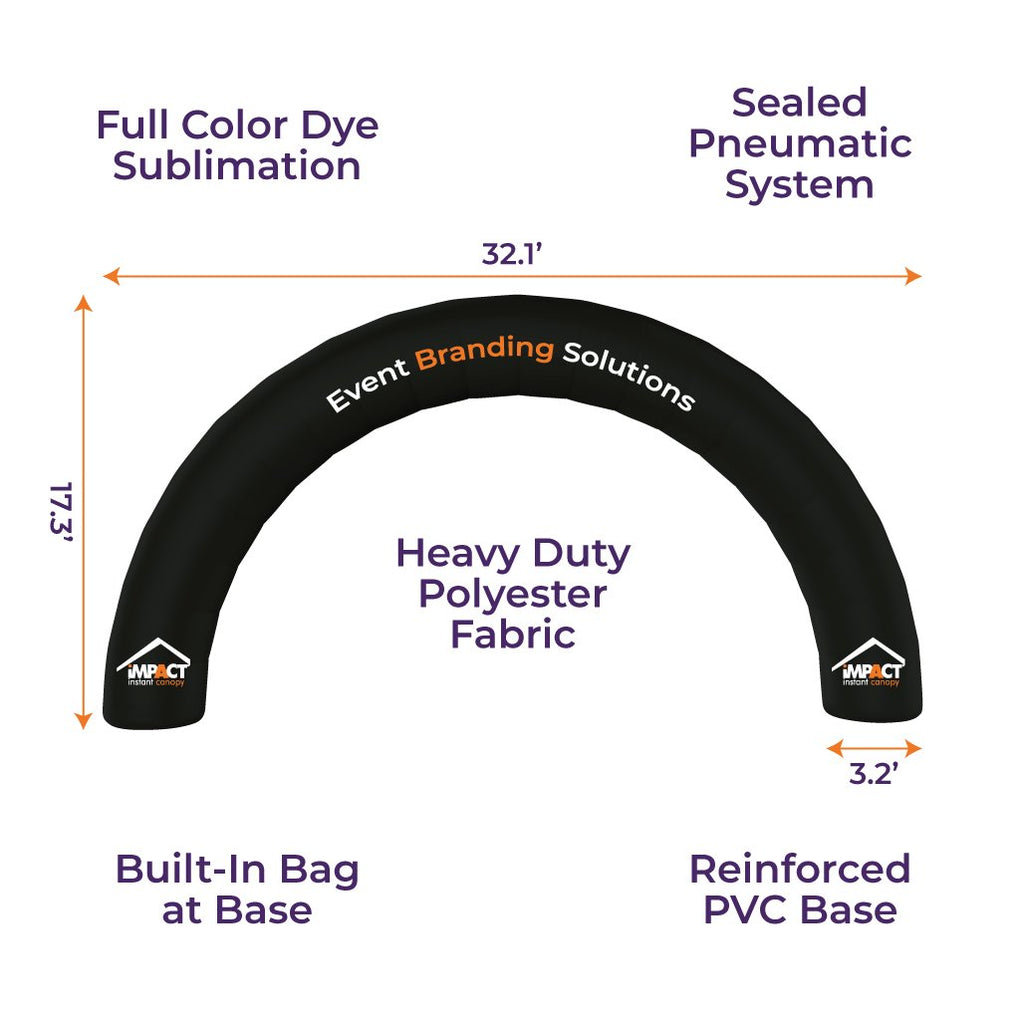 Custom Printed Impact Air Round Inflatable Arch