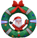 Inflatable Yard Christmas Decoration, Door Wreath with Santa Claus - 4' Round