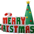 Inflatable Yard Christmas Decoration, Lighted Merry Christmas Sign 6' Long - 5' Tall