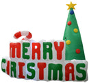 Inflatable Yard Christmas Decoration, Lighted Merry Christmas Sign 6' Long - 5' Tall
