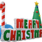 Inflatable Yard Christmas Decoration, Lighted Merry Christmas Sign 6' Long - 5' Tall