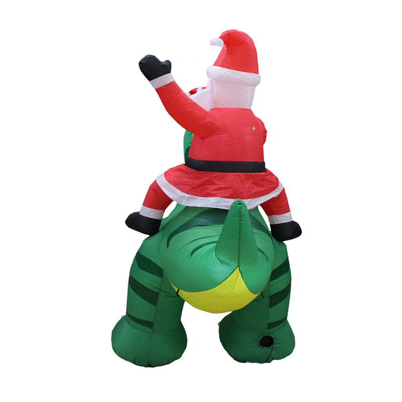 Décoration de Noël de la cour gonflable, Père Noël sur Dinosaure
