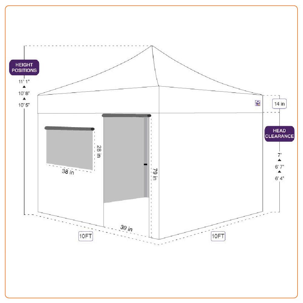 10x10 Pop up Canopy Tent Outdoor Market Canopy with Sidewalls / Weight Bags