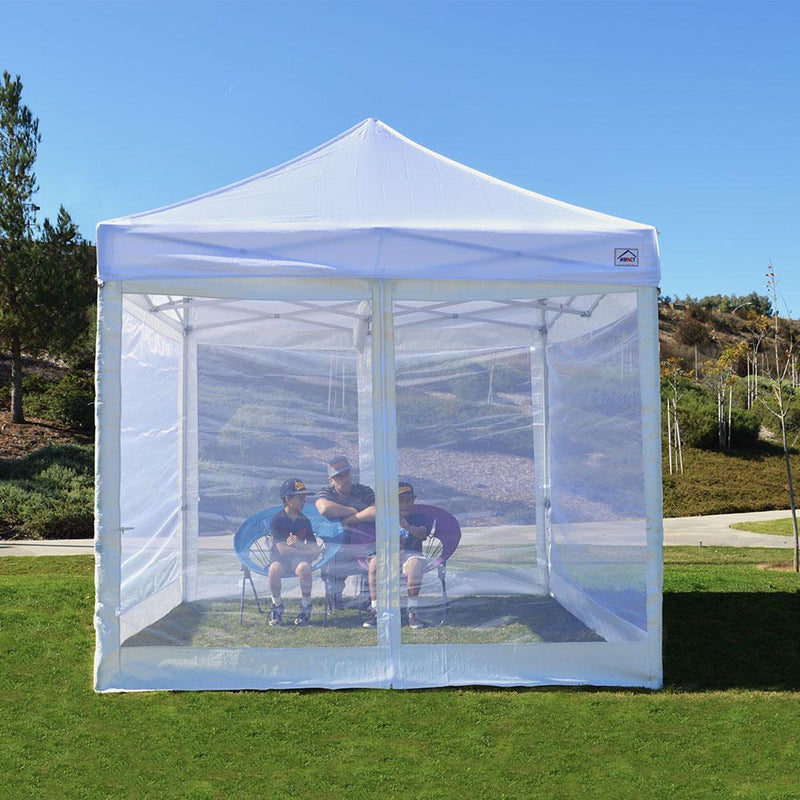 10x10 Industrial Grade Pop up Canopy with Screen Room Mosquito Netting Enclosure - Evento