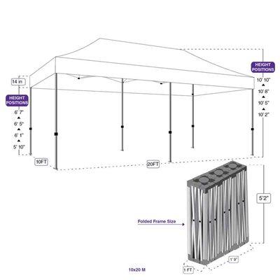 10x20 Super Duty Aluminum Pop up Canopy Tent with Roller Bag - M