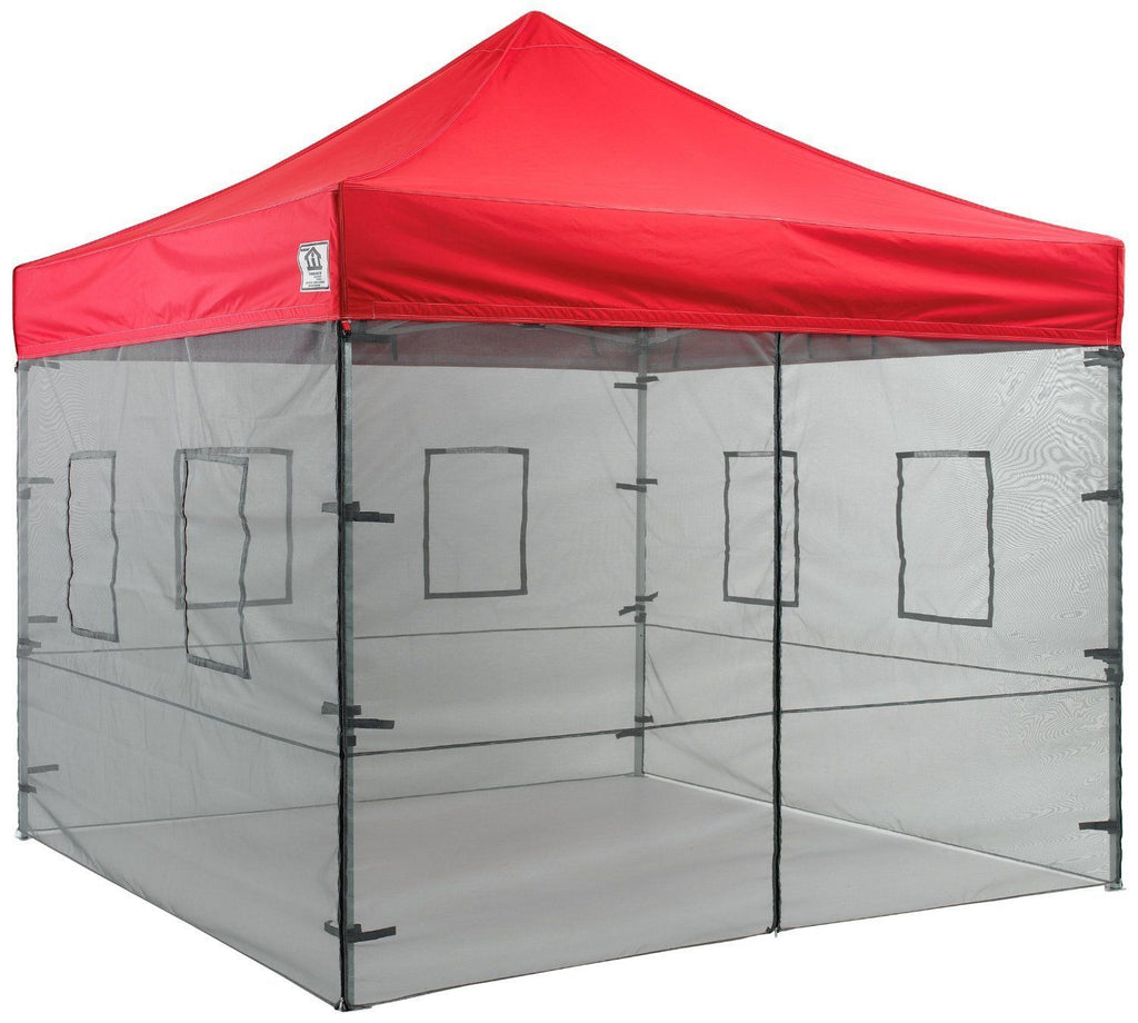 Tente à canopée pop-up 10x10 avec parois latérales du fournisseur de services alimentaires avec fenêtres