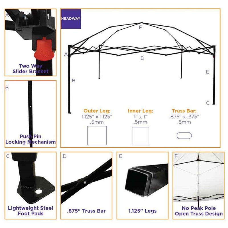 10x10 Gazebo Canopy Tent with Weight Bags - HW