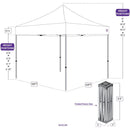 10x10 Pop up Canopy Tent with Food Service Vendor Sidewalls with Windows