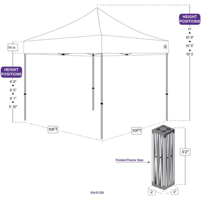 Tente à canopée pop-up 10x10 avec parois latérales du fournisseur de services alimentaires avec fenêtres