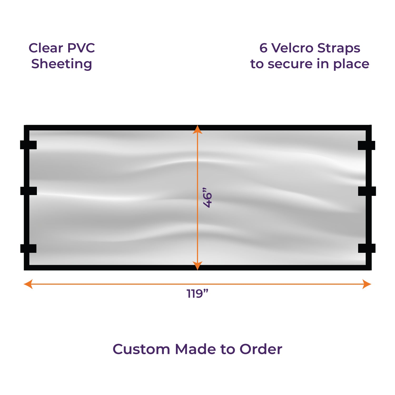 10' Transparent Clear 46" Half Wall