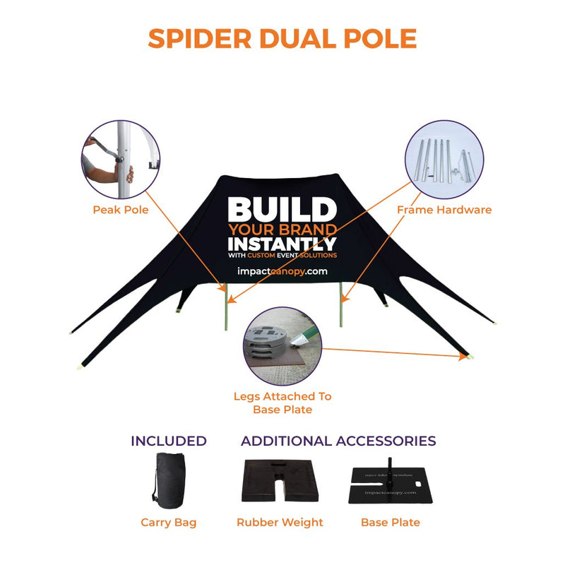 Custom Printed Aluminum Double Pole Spider Canopy