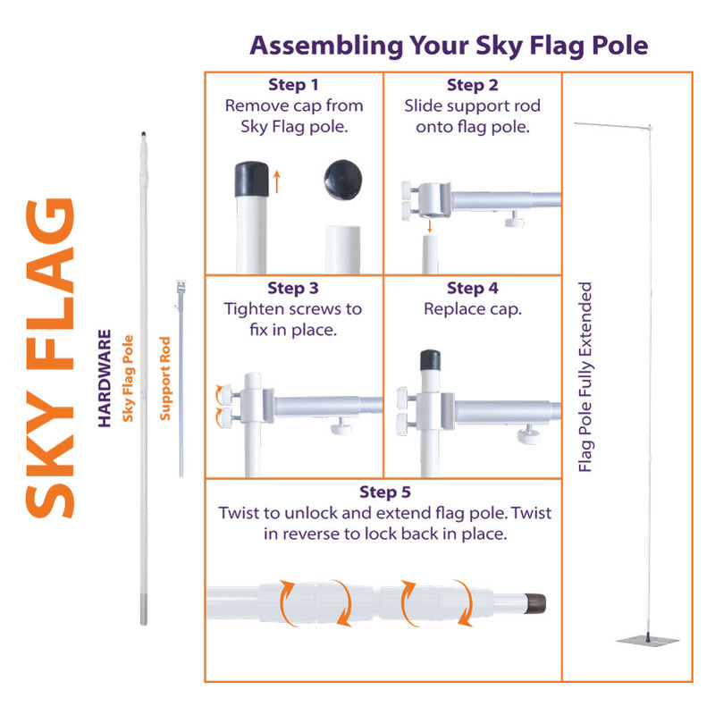 21' Telescopic Sky Pole (For i-Catcher Sky Flag)