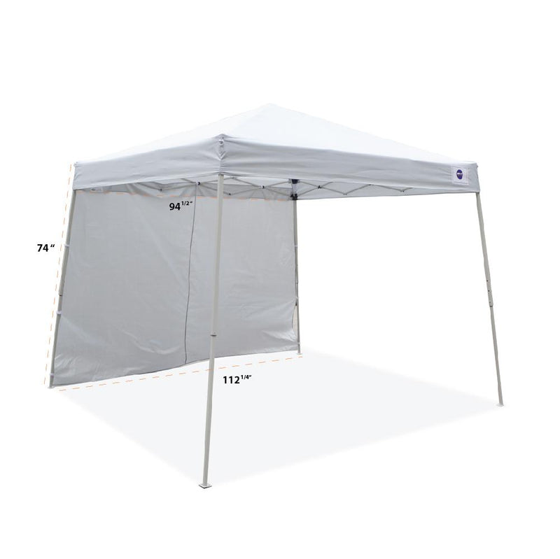 10x10 Slant Leg Pop Up Canopy Tent with One Sun Wall