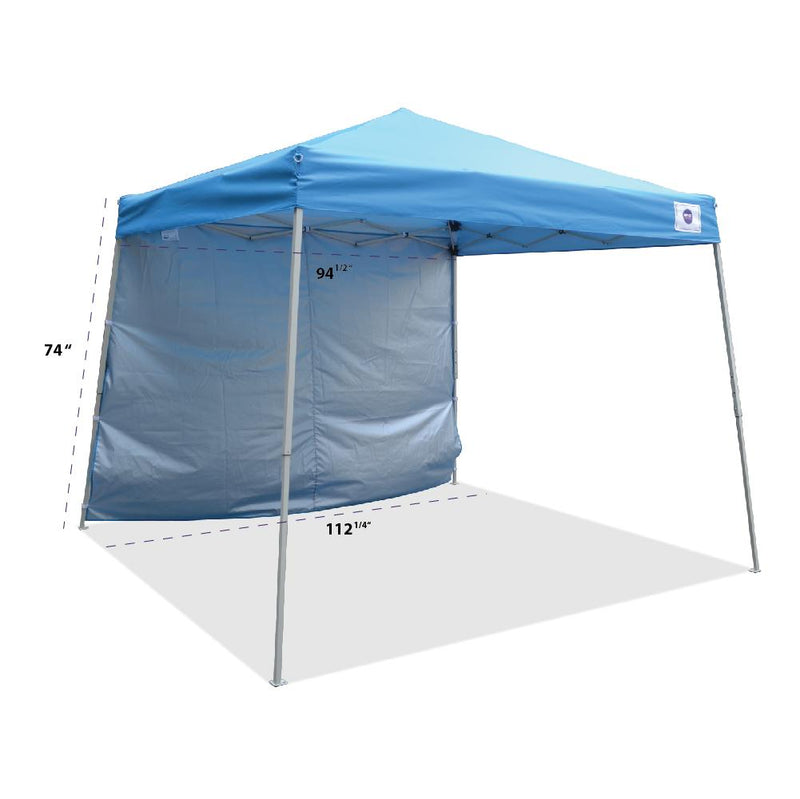 10x10 Slant Leg Pop Up Canopy Tent with One Sun Wall