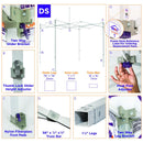 10x10 Industrial Steel Pop up Canopy Replacement Frame - DS