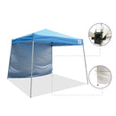10x10 Slant Leg Pop Up Canopy Tent with One Sun Wall