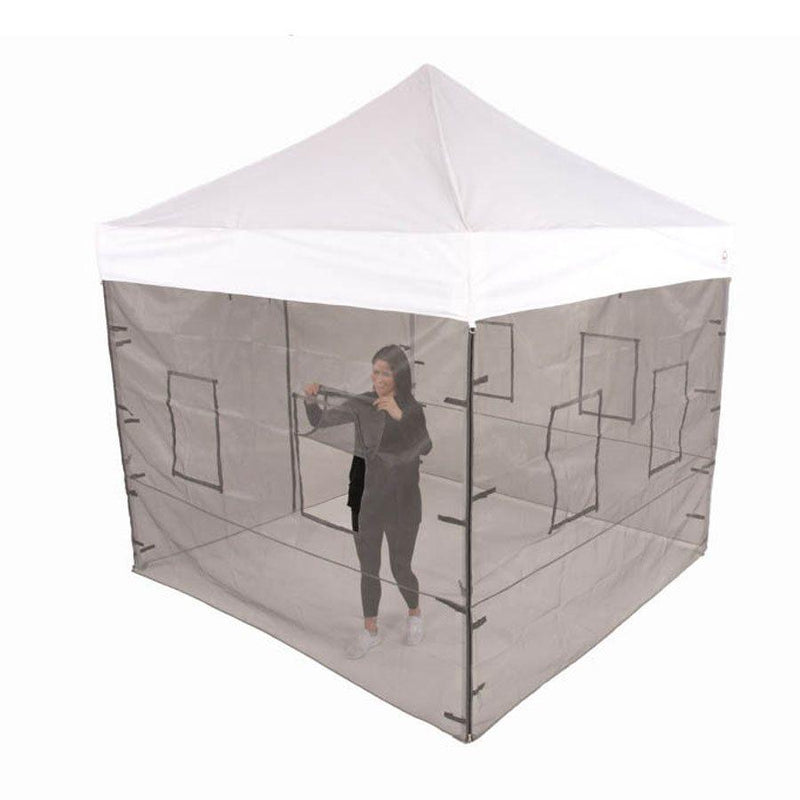 Tente à canopée pop-up 10x10 avec parois latérales du fournisseur de services alimentaires avec fenêtres