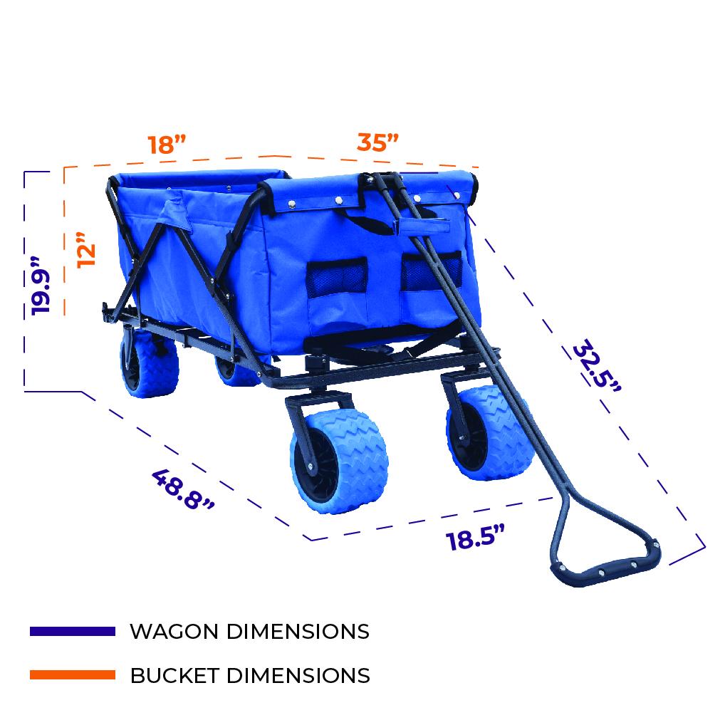 Terrain tout-terrain pliant Chariot de plage pliable - Taille standard
